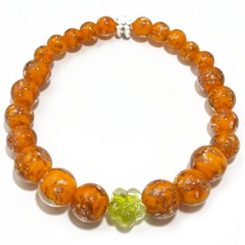 ARTSY Crafts Glow in the Dark Firefly Beads Bracelet, Unique Inspirational Bracelets with Meaning, Mermaid Crystal Healing Chakra Birthday Gifts (Orange)