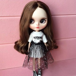 rakulifey Blythe Outfit, Clothes for 1/6 Dolls, Obitsu 24 Generals, Shirt + Skirt, 2-Piece Set