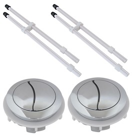 WELURE 2-Pack 48mm Dual Flush Button Kit for Siamp, for Wirquin, for Cookr - Includes Adjustable Rods & Anti-Slip Feet
