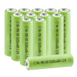 12 paquetes de pilas AA 1500 mAh recargables de larga duración, celda doble A de Ni-MH precargadas de 1.2 V para juguetes de niños, luces solares