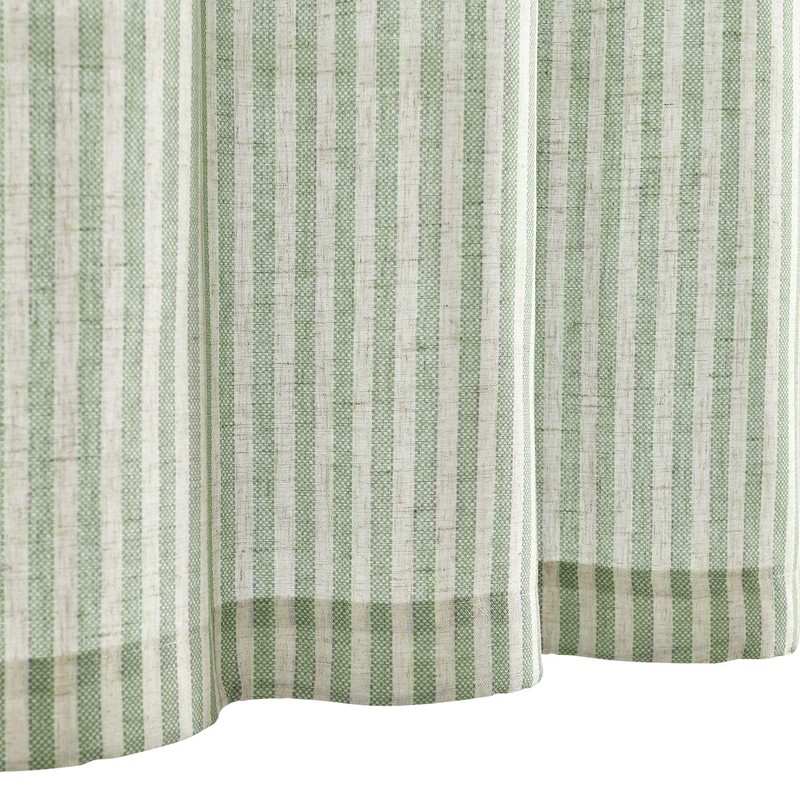 TOPICK Striped Panel Curtains, School Running, Linen Curtains with Stripes,