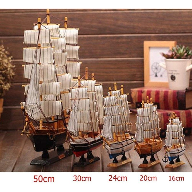 Southanshop Sailboat Model Handmade Finished Pirate Ship Interior Decoration (11.8