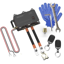 RIEIEK Automotive Battery Disconnect Switch - Automatic Power Cut-Off, 500A 12V-24V Universal, Wireless Remote Control with Vibration Control