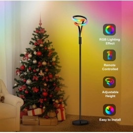 ZEALBUER Modern RGB Spiral Floor Lamp, Dimmable LED Floor Lamp with RGBW