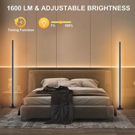 Bcmsda Smart Corner Floor Lamp,RGB LED Corner Lamp Compatible with Alexa & App,Remote Control,16 Million DIY Colors, Music Sync, Timer Setting for Living Rooms, Bedrooms and Gaming Rooms(2 Pack)