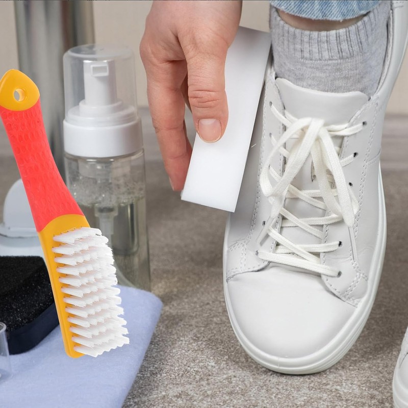 10 Cepillos Limpiadores de Zapatos Mango Ergonómico, Nylon ABS