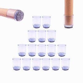 16 x Protective Caps for Chair Legs, Felt Chair Leg Caps, Felt Gliders for Chairs, Chair Leg Protectors, Furniture Gliders, Chair Socks, Chair Gliders (Round, Diameter 16 mm)