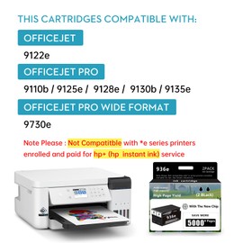936e 936XLBlack Ink Cartridge Compatible 936 Black Ink Cartridge Replacement for HP 936 Ink Work with OfficeJet Pro 9110 9120 9122 9125 9128 9130 9135 9730 Series Printers(2-Back)