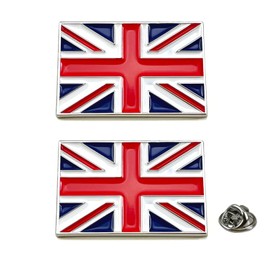 Lesonwo Red Union Jack Flag Pin Badge, 2 Pack, 30mm x 20mm