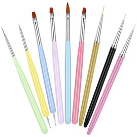 SSKHE 9 PCS Nail Brushes for Gel Nail, Art Design Nail Art Brushes, Acrylic Nail Brush