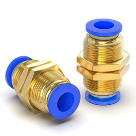 TAILONZ PNEUMATIC 4 mm OD Straight Through Baffle Quick Insertion Trachea Connector PM4 (Pack of 5)