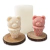 Cestony 3D Ice Cream Bear Candle Silicone Molds for Making