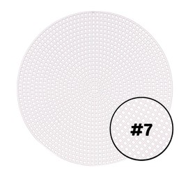 Vaessen Creative Plastic Canvas, Circle-Shaped, 7 Count, Flexible Mesh Sheets for Crafts, Embroidery and Cross Stitch, 10 Pieces, ø15cm or 5.9", Transparent