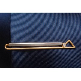 Tie Pin Bicolour with Crystal Stone Approx. 6.7 cm Wide Plus Gift Box - Elegant Accessory for Silk Tie, Other, Crystal stone