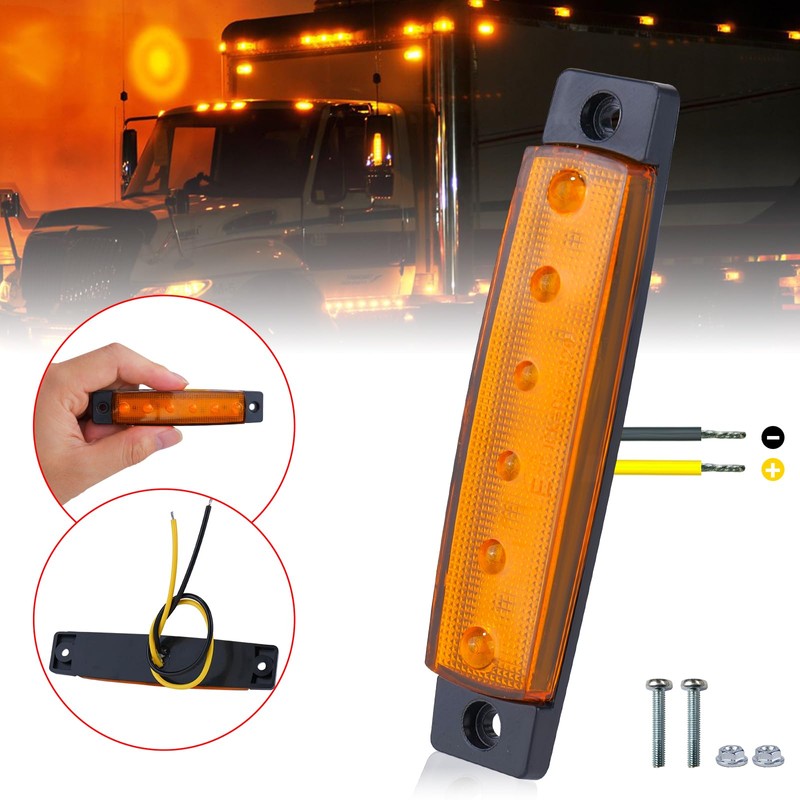 PSDRIQQ 40 Pack 6 LED Trailer Marker Light, DC12-24V Clearance