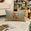 Kithomer Christmas Reindeer Pillow Cover 12x20 inch Snowflake Deer Birds