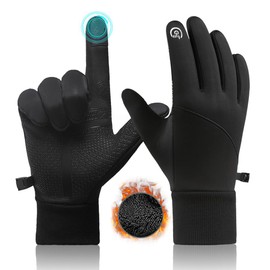 CRAZY SHARK Winter Warm Gloves, Windproof Water-Resistant Thermal Gloves Anti-slip Touch Screen Cycling Gloves for Men Women Hiking Climbing Riding Bike Outdoor Sports