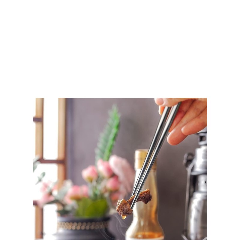 5 Pair Stainless Steel Chopsticks - Reusable, Healthy and Durable