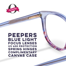 Peepers by PeeperSpecs Oprah's Favorite Women's That's a Wrap Round Blue Light Blocking Reading Glasses - Blue +0.00