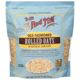 Bob's Red Mill Old Fashioned Regular Rolled Oats, 32oz (Pack of 4) - Non GMO, Whole Grain, Vegan, Kosher