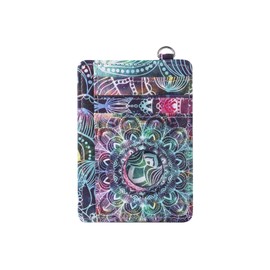 for AirTag Wallet Case for Women Girls, Cute Slim Minimalist Front Pocket Wallet Purse Compatible with AirTags, Credit Card Cash Holders with Built-in Case, Mandala, Case Holder for Airtag