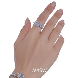 Stylish open adjustable women's ring Delicate butterfly ring (M3241)