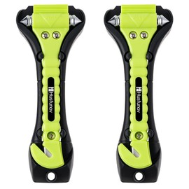 Husfunov Car Safety Hammer Set of 2, Auto Car Escape Tool, Car Window Glass Hammer Breaker and Seat Belt Cutter Escape 2-in-1 Tool, for Family Rescue and Auto Traffic Accident Emergency Escape