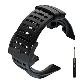 VANTIYA Watch Band Strap, Soft Black Replacement Strap for Suunto Ambit 1 2 2R 2S - Premium Waterproof Watch Band 24mm - Screwdriver Included