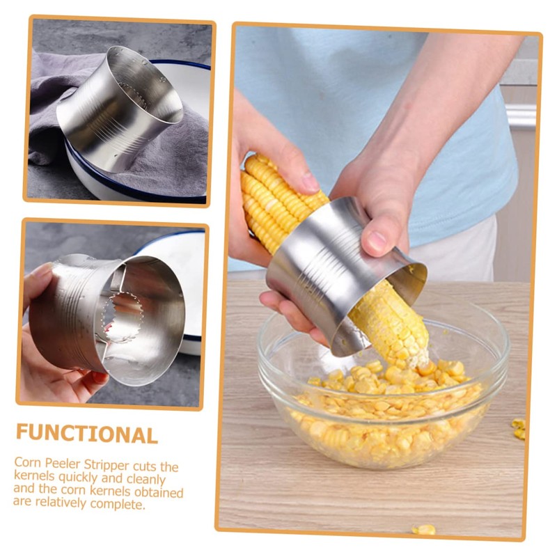 GRIRIW 2Pcs Corn Stripping Tool Practical Corn Remover for Kitchen