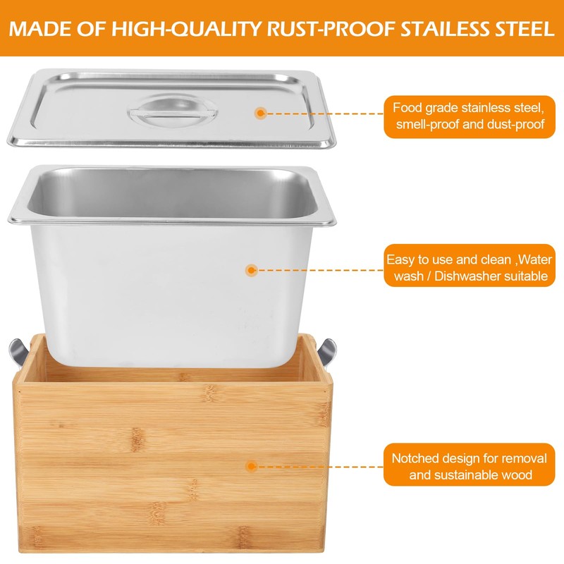 AQQHSAIN Compost Bin with Lid 1.2 Gal Countertop Compost Kitchen