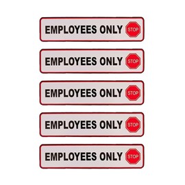 Employees Only - Stop Label Set - Pack of 5 (7.7" X 1.9")