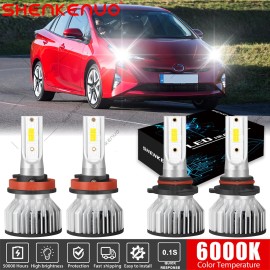 SHENKENUO For Toyota Prius 2010-2017 LED Headlight Bulb Conversion Kit High Low Beam White