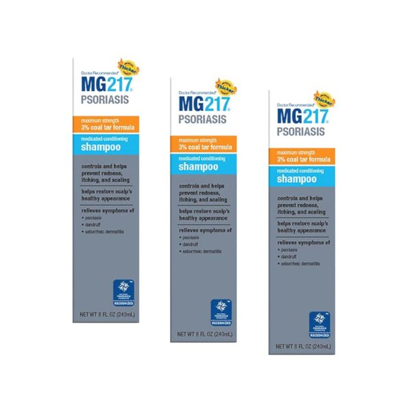 MG217 Medicated Conditioning Coal Tar Formula Shampoo 8 oz (Pack of 3)