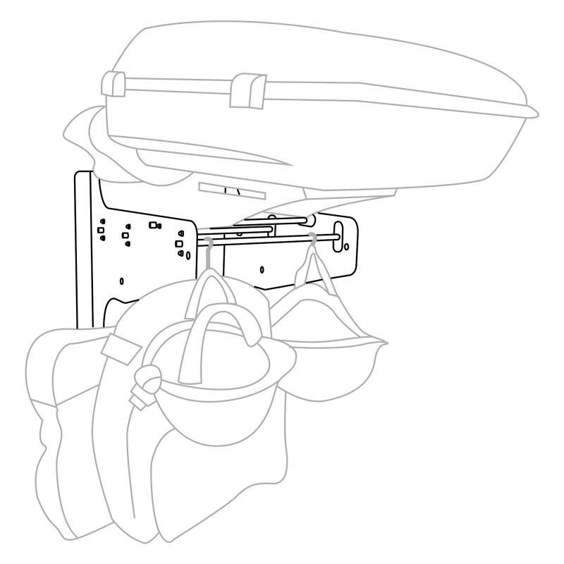 CB Tour Trunk Pack Pak Backrest Wall Mount Storage Rack