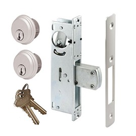 Adams Rite Style Door Lock Mortise Deadbolt & Double Keyed Cylinder Set, in Aluminum (31/32" Backset)