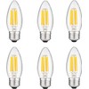 Diodesy- Pack of 6 ETC/LED/FS/5.5W/E26/D/CL/50K Dimmable Wall Sconces, Chandelier Light