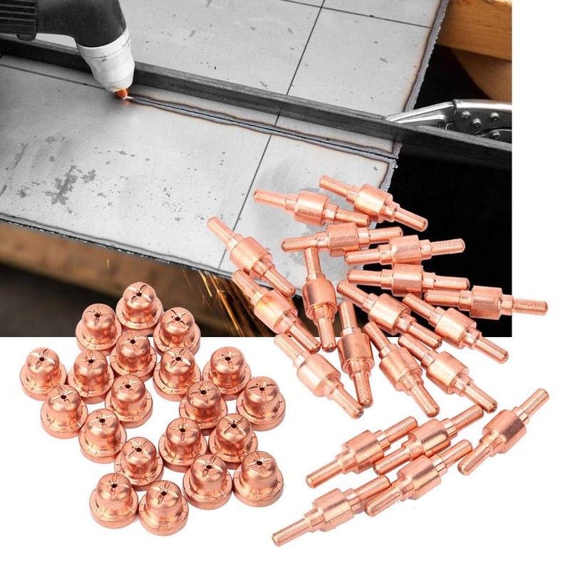 Plasma Electrodes Nozzles, 40pcs Red Copper Plasma Cutter Consumables Electrode