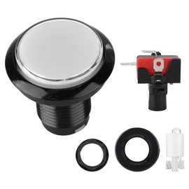 Round LED Lamp Illuminated Large to Machine Games DIY Part High Precision Cutting Acrylic Shell with 3D Cassette, Equipped with Microswitch (White)