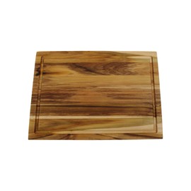 EcoDecors, Teak Cutting Board 14"x10", Reversible Teak Wood Edge Grain Carving Board with Juice Groove, FSC Certified Compact Wooden Cutting Board for Kitchen, Meal Prep & Serving