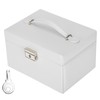Three Layer Jewelry Storage Box PU Leather Necklace Rings Earrings