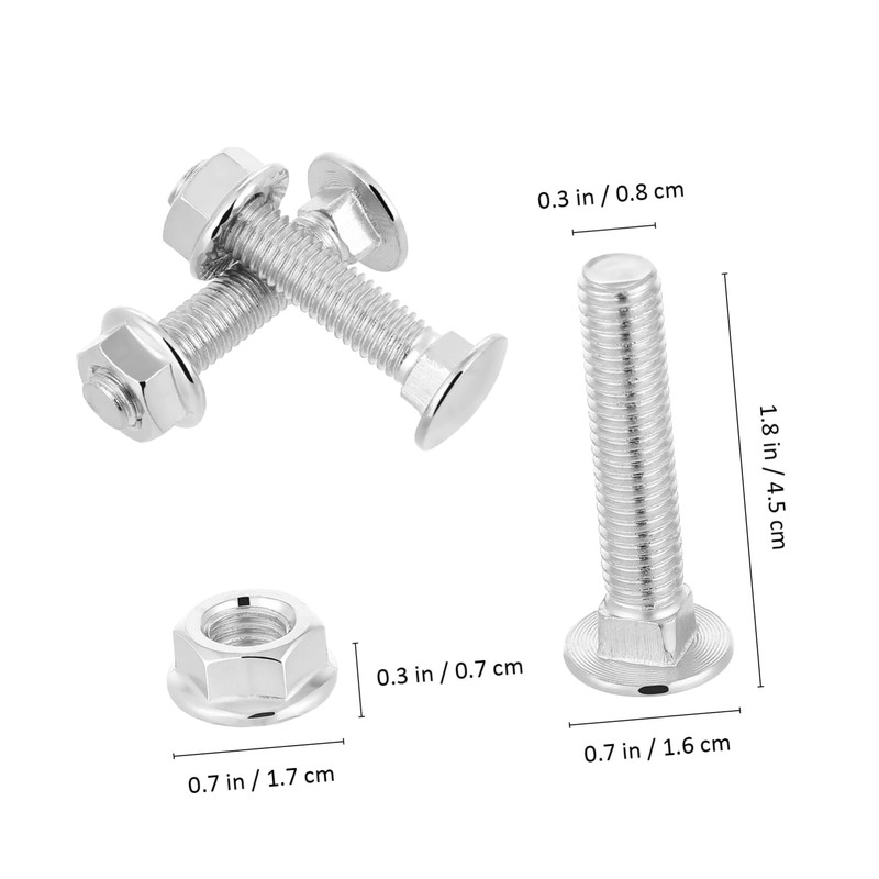 ABOOFAN 20 Sets Carbon Steel Carriage Bolt Collection with Zinc