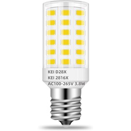 ZHENMING Refrigerator Bulb KEI D28X KEL 2816X 2815 KEI D28a KEL2811 Freezer Light E17 3.8w Freezer Light Bulb LED Compatible with frig. idaire 100-265v Refrigerator Daylight White 5000K 1 Count