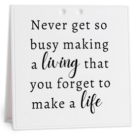 Inspirational Desk Sign Motivational Saying Sign for Office Never Be So Busy Birthday White Elephant Gift for Coworker Funny Home Desk Decor