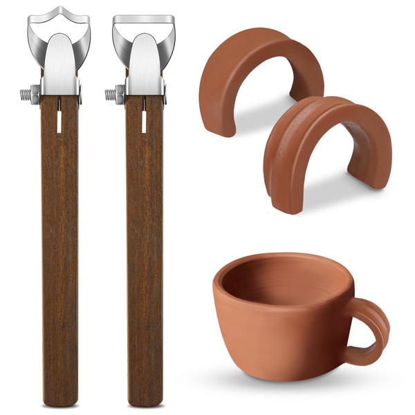 Therwen 2 Pcs Sculpture Scraper Pottery Carving Tool Pottery Cup