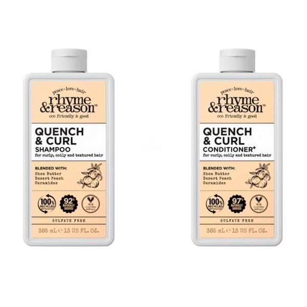 Rhyme & Reason Quench and Curl Shampoo & Conditioner Set.