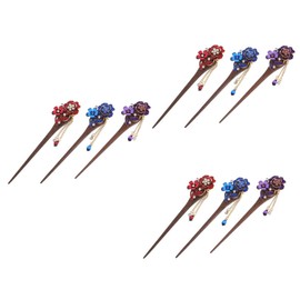 FOMIYES 3sets Chinese Style Hair Stick Pin Hairpin for Curly Hair Styling Accessory 3pcs*3