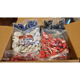 UMEI Brand New Retractable Reel Key Ring Qty 50 red, white, blue, black - Black