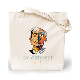 Loxato Printed Fabric Bag - Cotton Bag - Printed 100% W 35 x H 42 x D 8 cm - Canvas Fabric 220 g/m2 - Jute Bag Printed - Shopping Bag Long Handle 70 cm - Shopping Bag, Be Different, l