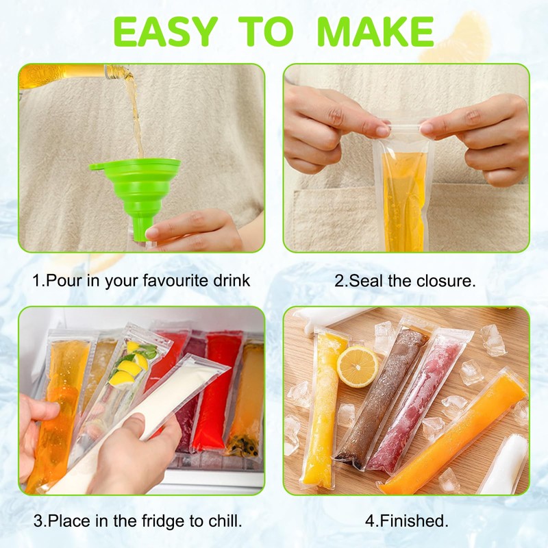 Instant Ice Cream Set - 100 BPA Free Bags +