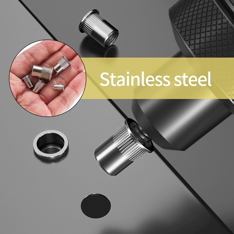 165 Pcs Rivet Nuts Set, Threaded Insert Nutsert, M3 M4